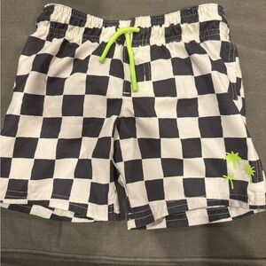 Cat & Jack Black and White Checkered Swim Trunks